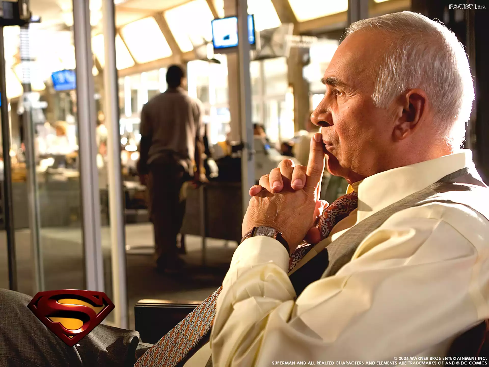 krawat, myśli, Frank Langella, Superman Returns, siedzi